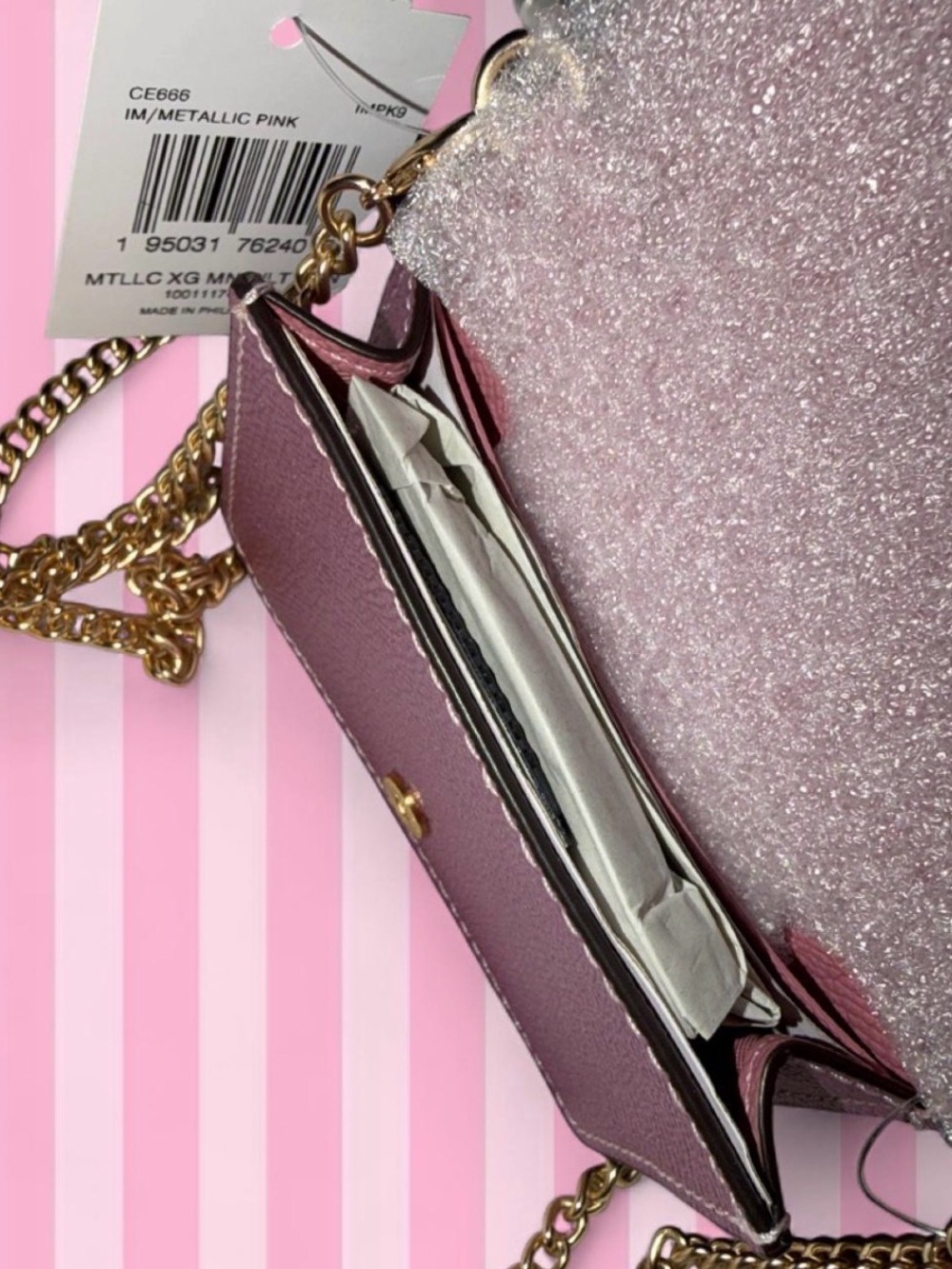 Coach Mauve Pink Crossbody with Gold Chain - Picture 5 of 5